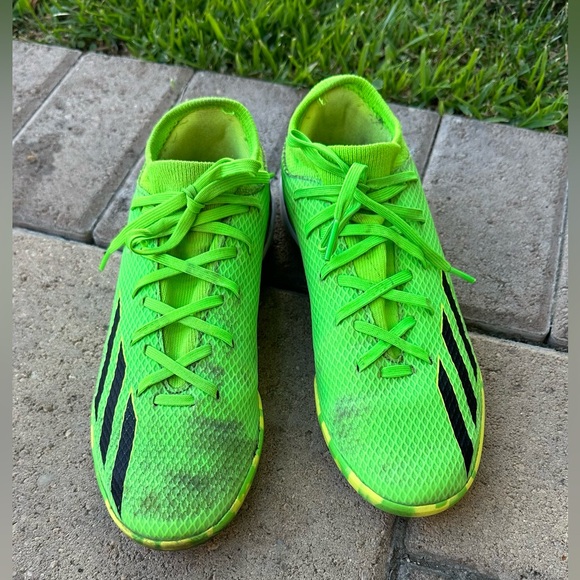 Adidas Soccer Cleats X SpeedPortal.3 Junior Turf Shoes Green Size 6 - Picture 2 of 9
